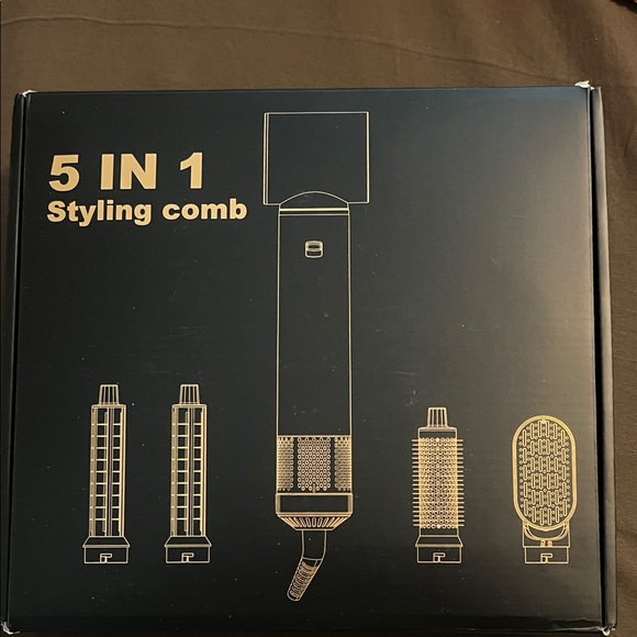 5 in 1 Styling Comb Set - Black - Picture 1 of 3